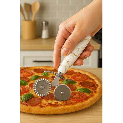 Seramik Saplı Çift Bıçaklı Pizza Kesme *240