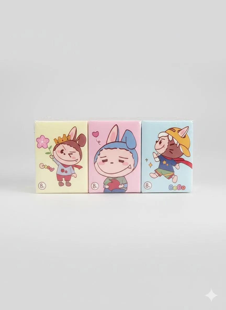 Sevimli Karakterli Çocuk ve Yetişkin Cep Mendili Selpak- 9'lu Paket