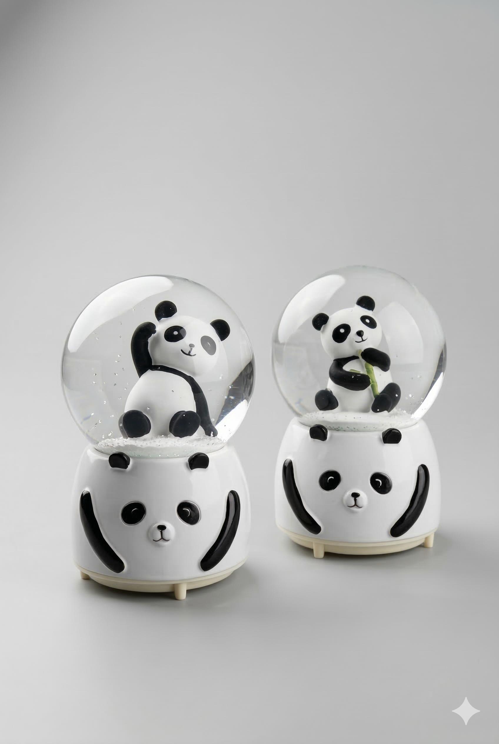 Sevimli Panda Tasarımlı Dekoratif Kar Küresi