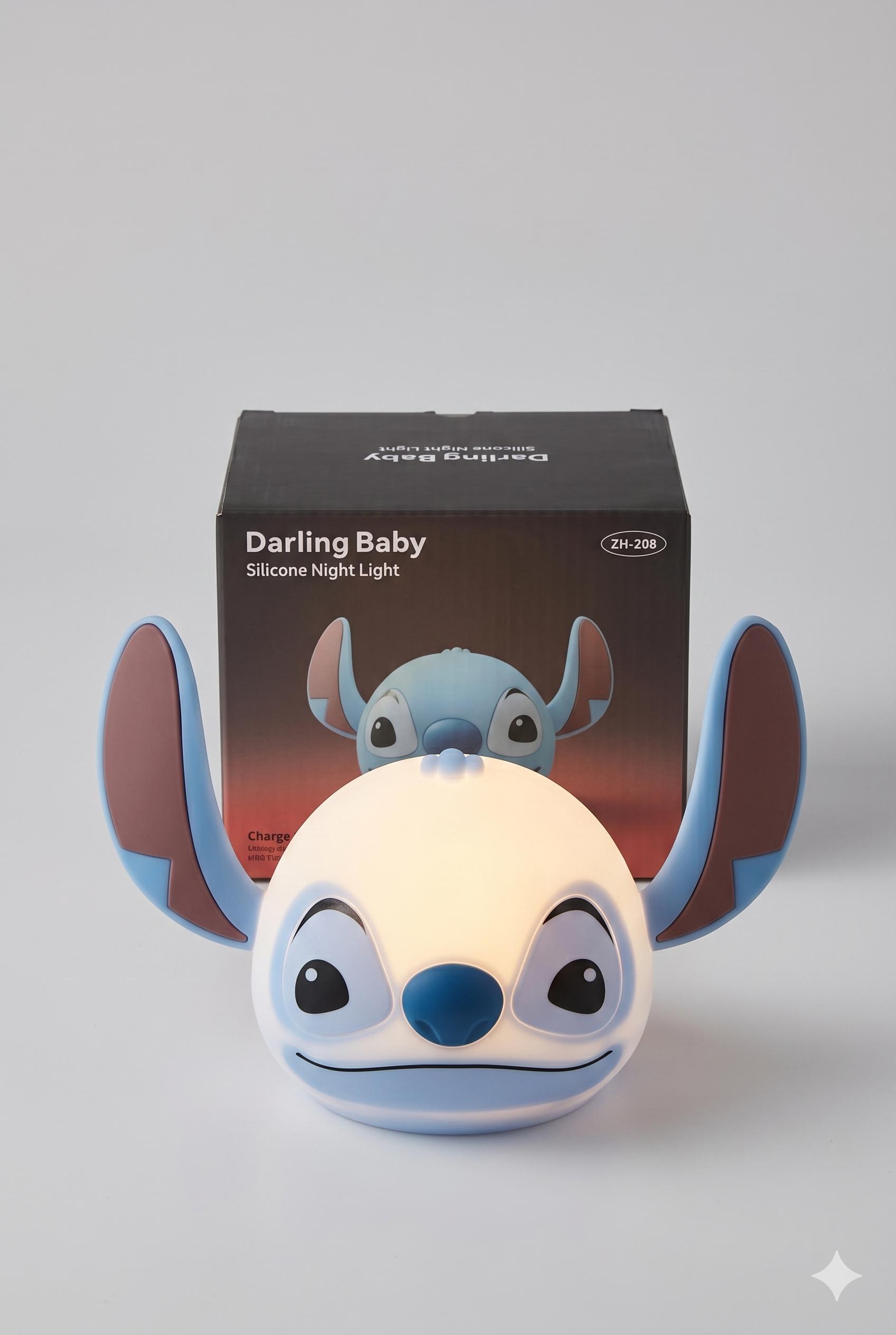Stitch Figürlü Dokunmatik Renkli Silikon Gece Lambası