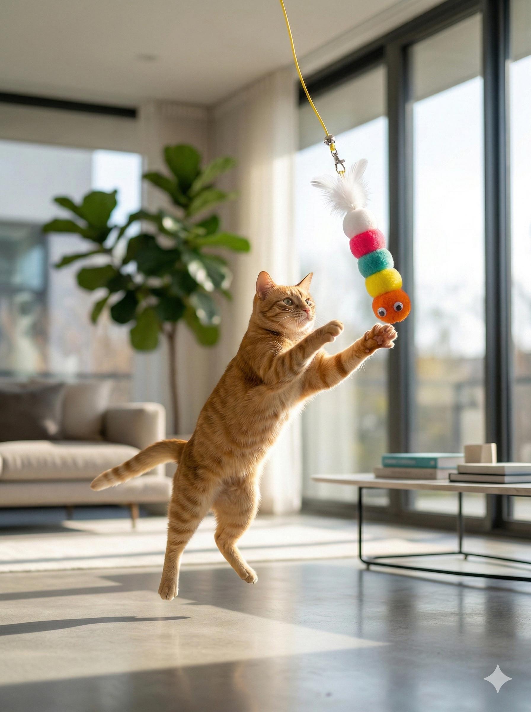 Uçan Tırtıl: İnteraktif Zıplayan Kedi Oltası