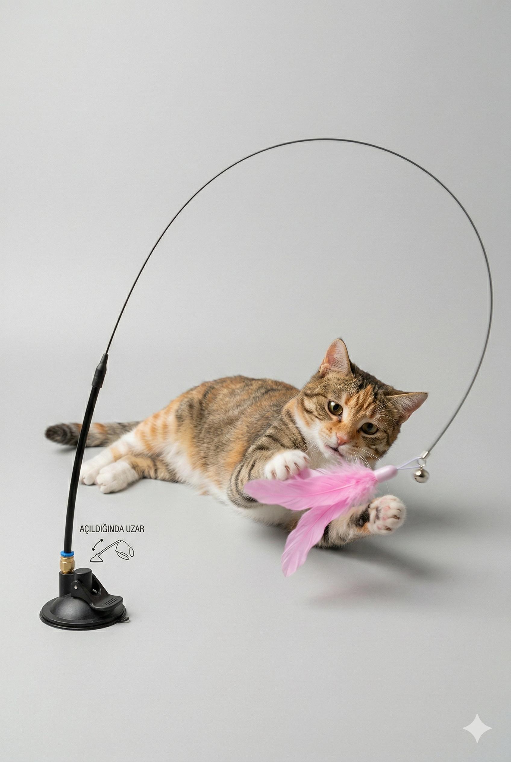 Ultra Esnek Yaylı Kedi Oltası – Güçlü Vantuzlu & Çelik Telli