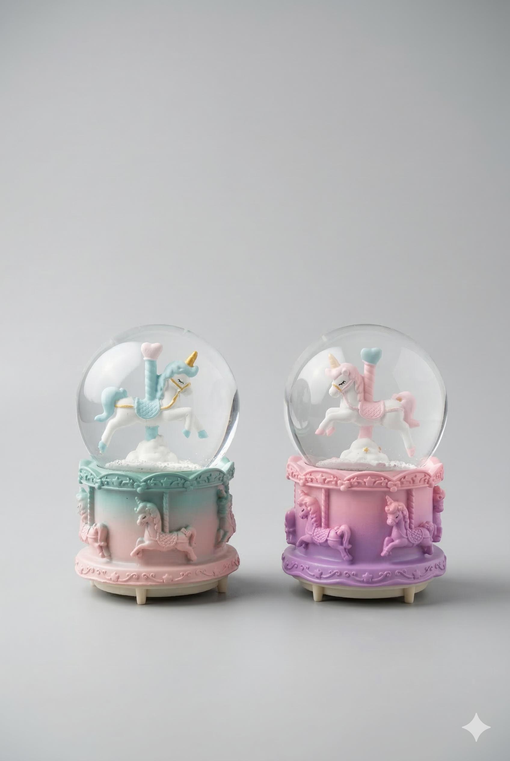 Unicorn Karusel Premium Dekoratif Kar Küresi