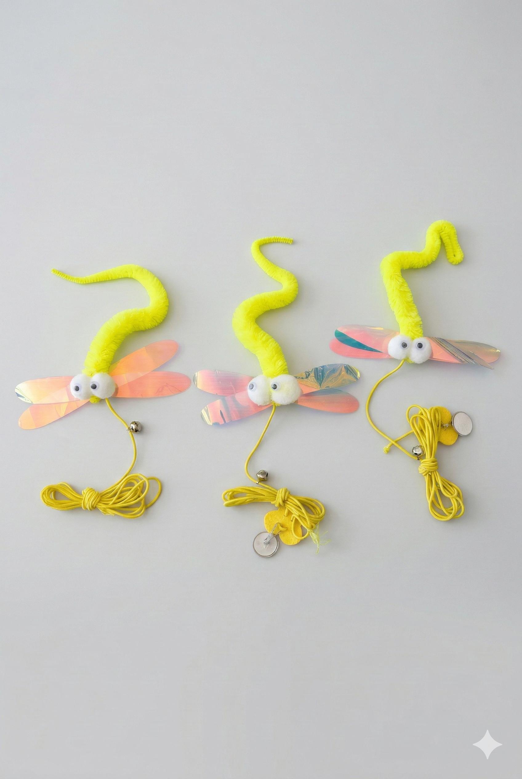 Yusufçuk Kanatlı Elastik Kedi Oltası - Tırtıl Serisi