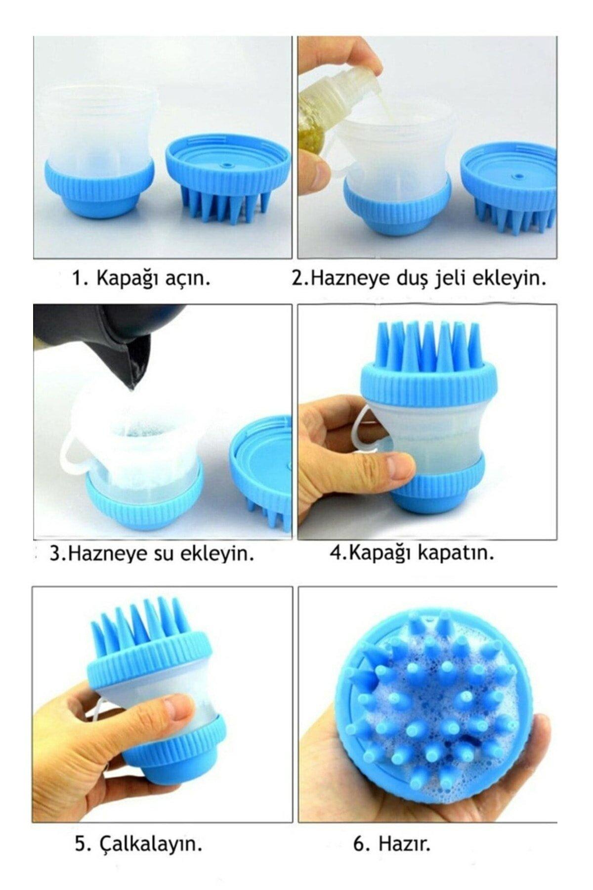 Kedi&Köpek Şampuan Hazneli Yıkama Fırçası