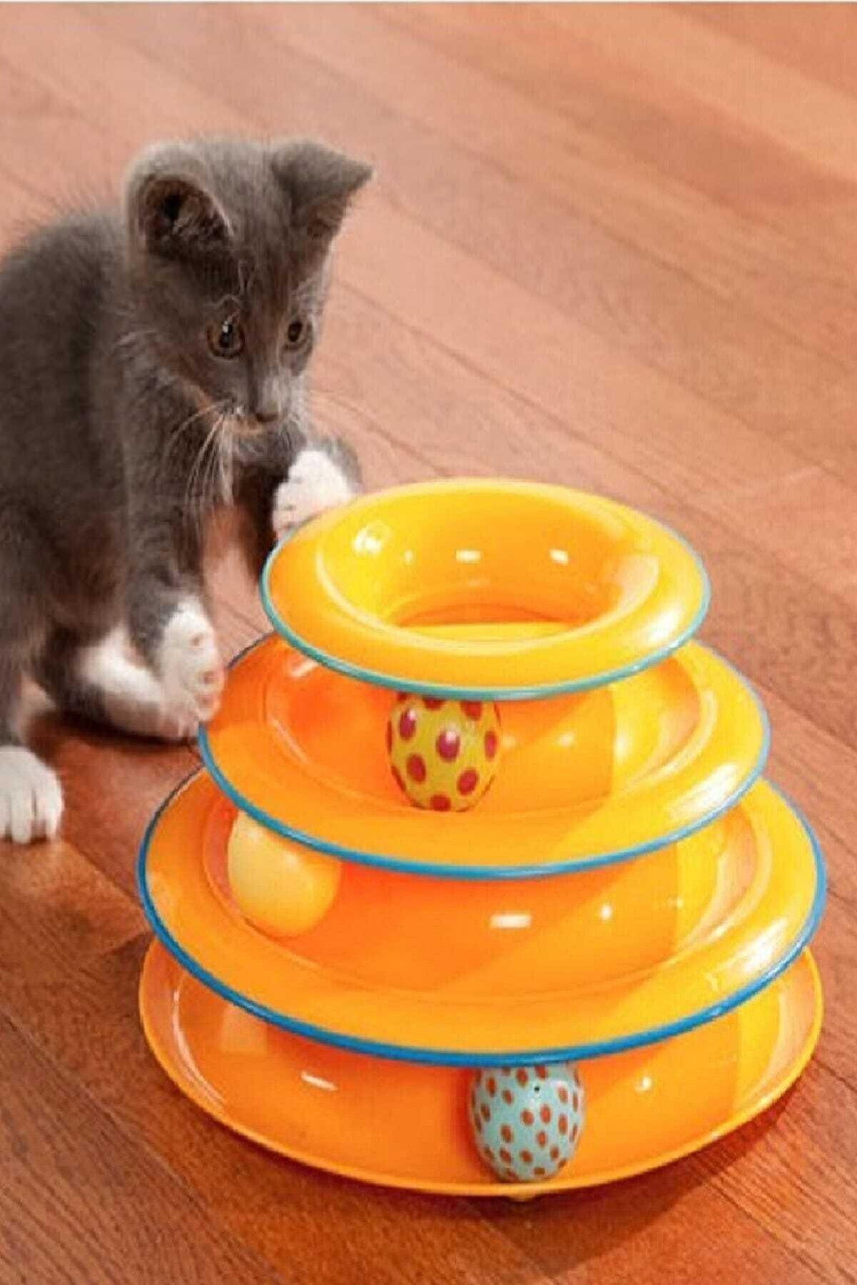 Tower Of Tracks Toplu Yuvarlak Kedi Oyuncağı Kedi Eğlencesi