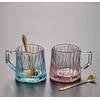 2 Lİ Cam Kupa Bardak Set + Çay Kaşığı *30