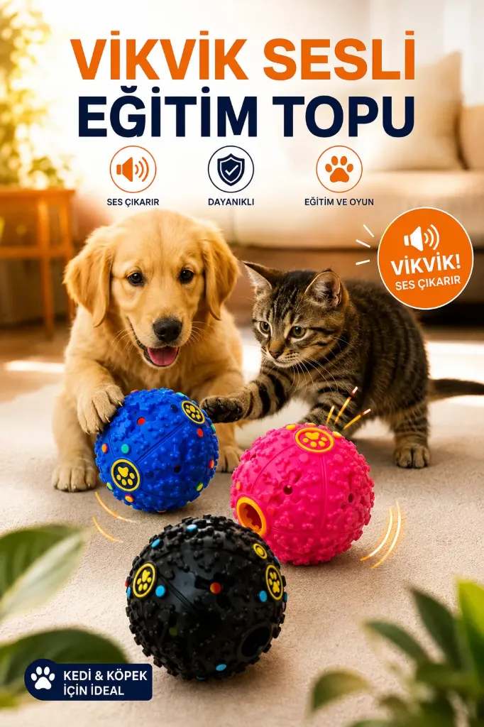 [FBS-1053] Kedi Köpek Sesli VikVik Top *240
