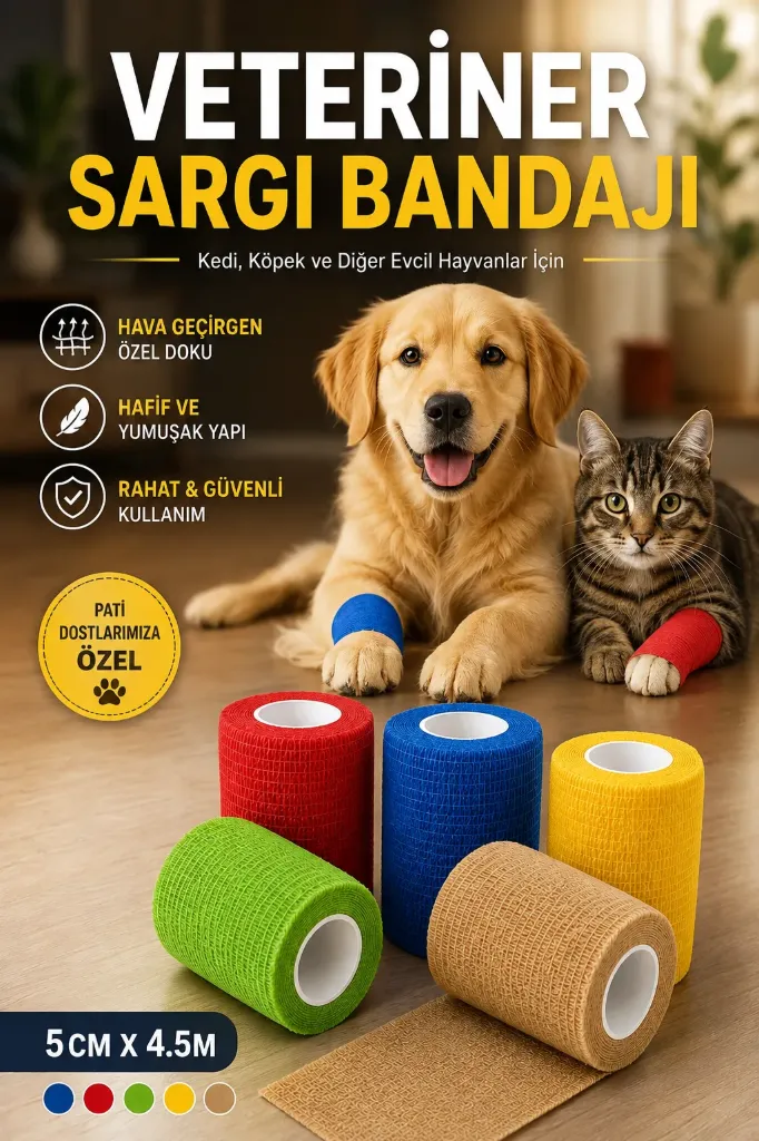 Kedi Köpek Sargı Bandaj Bant 5x4.5 Metre *288