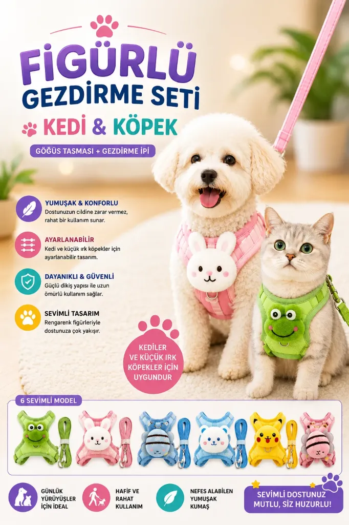 Kedi Köpek Gezdirme Göğüs Tasma  *240