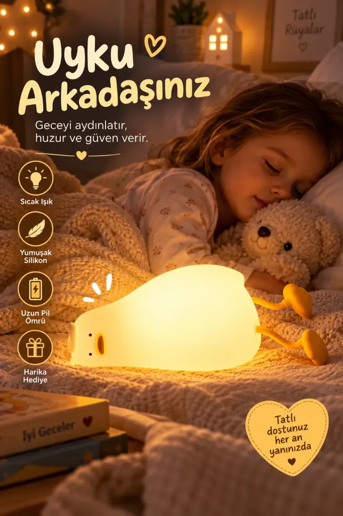 Silikon Dokunmatik Yatan Ördek Lamba*108