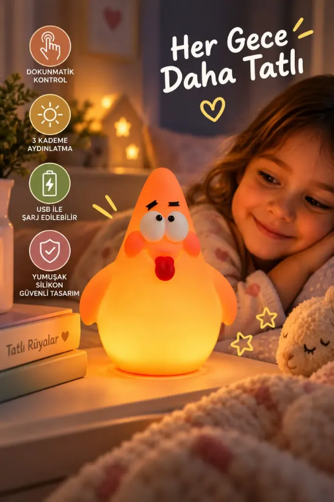 [FBS-2042] Slikon Donumatik Gece Lambası Patrick Yıldız *100