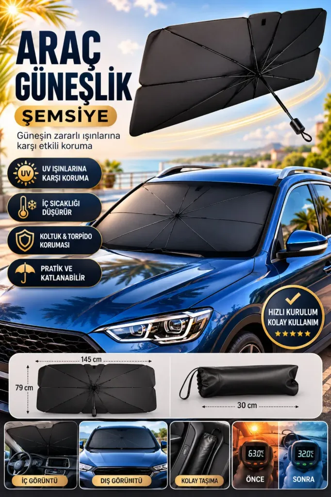 Araç İçi Şemsiye Güneşlik