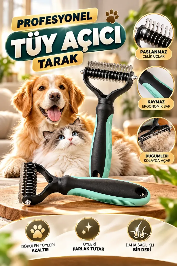 Kedi & Köpek Kıtık Açıcı Tarak Büyük