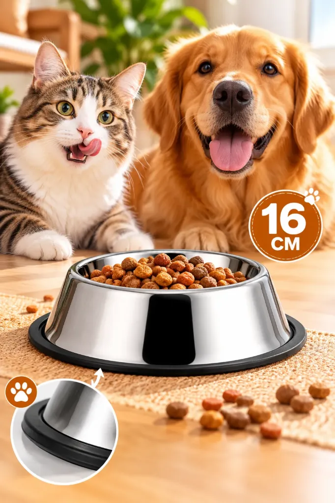 Kedi&Köpek Çelik Mama Kabı 16 Cm
