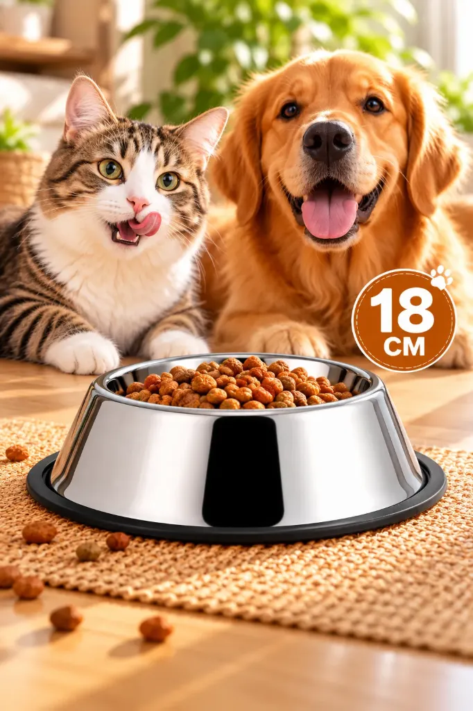 Kedi&Köpek Çelik Mama Kabı 18 Cm