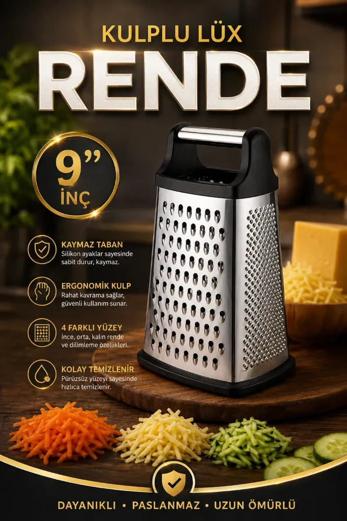 Kuplu Lüx Rende Slikon Ayaklı 9" İnç