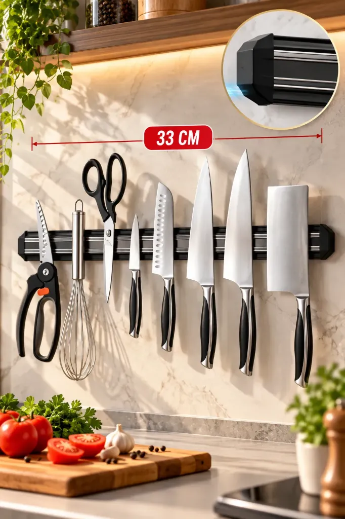 Kasap Bıçak Yapıştırma Mıknatıs 33 CM