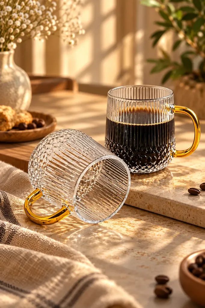 Altın Kulplu Kahve & Çay Bardağı 350 Ml