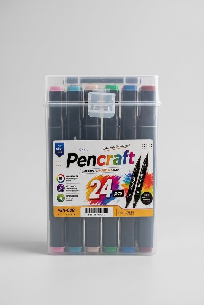 24 Pencraft Marker Boyama Seti Plastik Kutulu