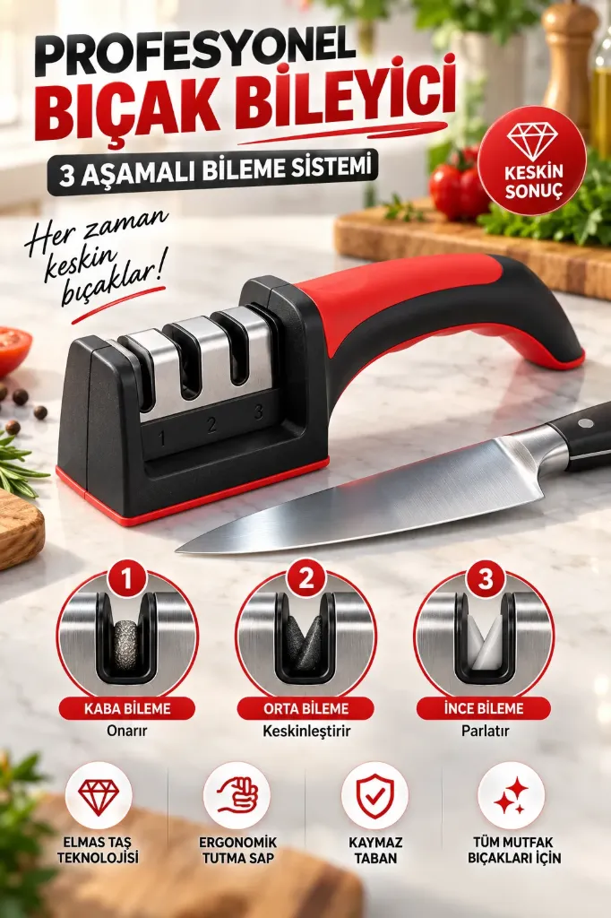 [FBS-200] Bıçak Bileyici 3 Açılı  El Bıçakları Bileme *144