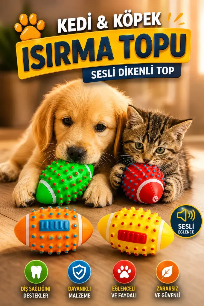 Kedi&Köpek Isırma Topu Sesli Dikenli Top *240