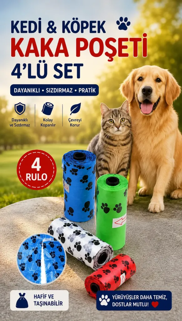 Kedi&Köpek Kaka Poşeti Dışkı poşeti 4Lü *240