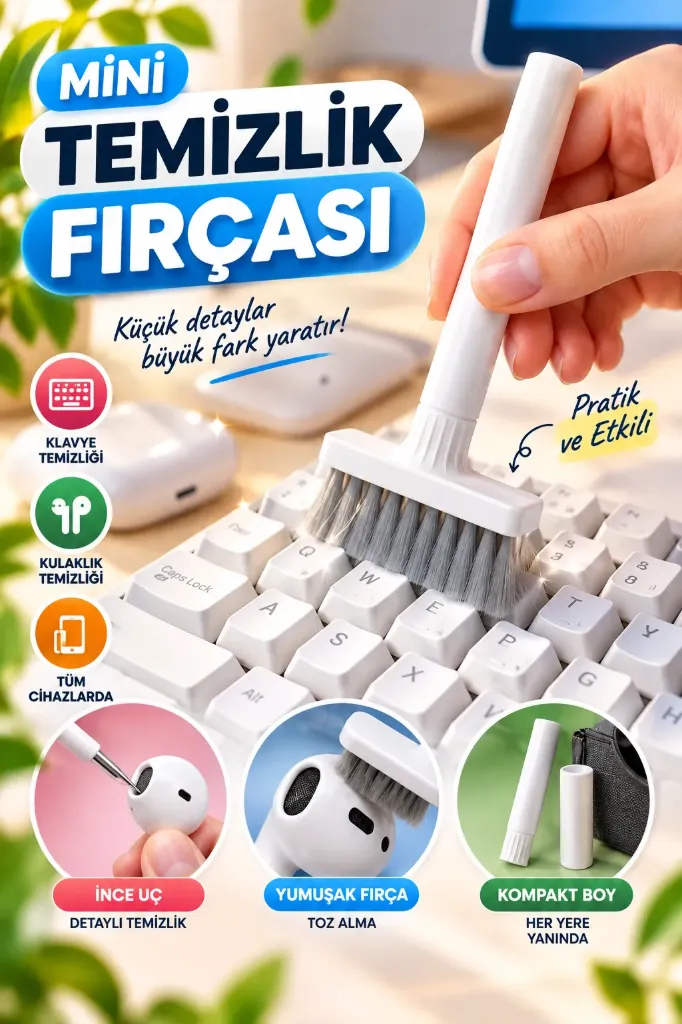 [FBS-325] Klavye Çok Amaçlı Temizlik Fırçası Mini