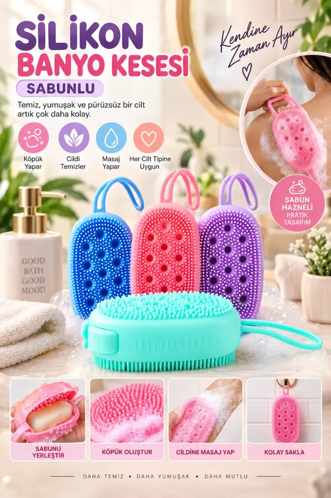 Silikon Banyo Kesesi Kedi Köpek Kesesi *200