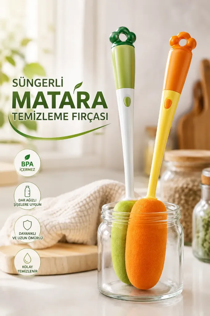 [FBS-386] Süngerli Matara Temizleme Fırçası Çift Taraflı 30 Cm *300