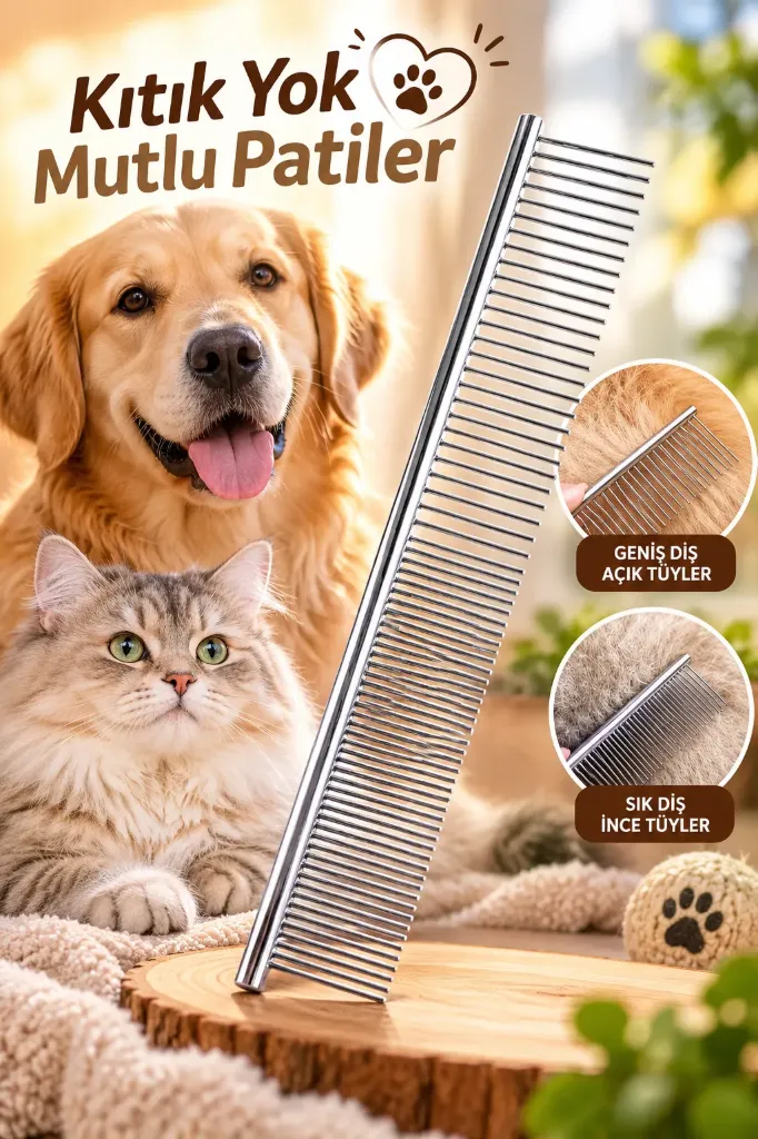 Cat Dog Tick Remover 2 Angle Metal Comb