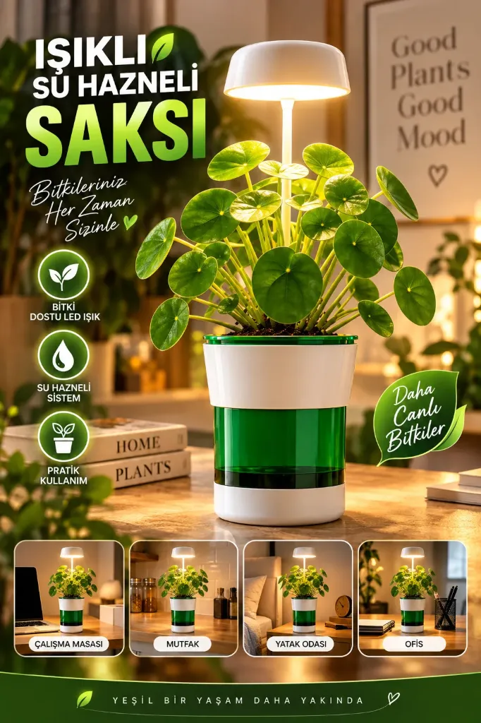 [FBS-543] Yeni Nesil Işıklı Su Hazneli Saksı  *80