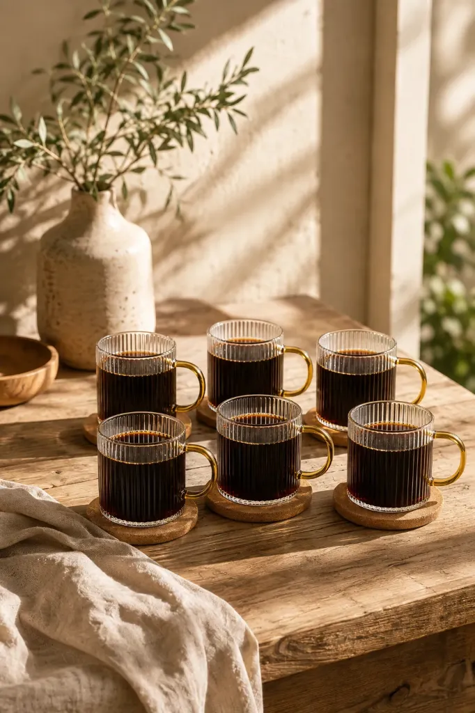Altın Kulplu Kahve Bardağı 6 Lı Set 130 ml *80