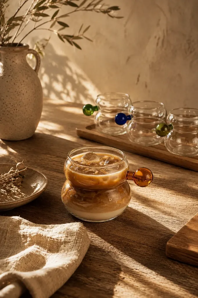 Borasilikat Renkli Kulp Kahve & Çay Bardağı