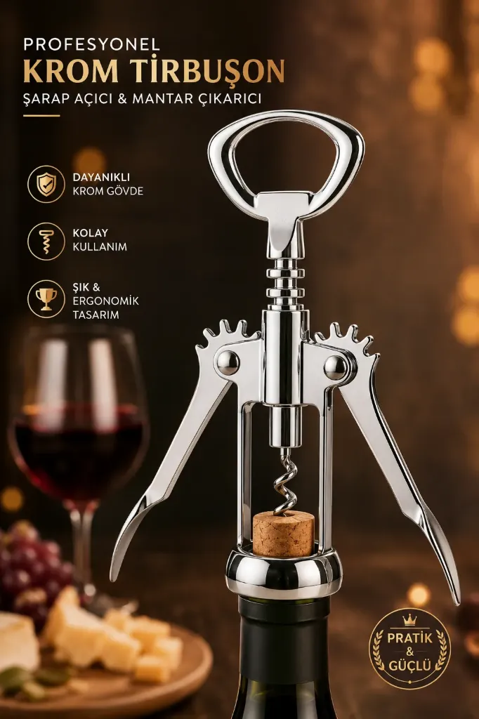 Metal Tirbuşon Şarap Açacak *150
