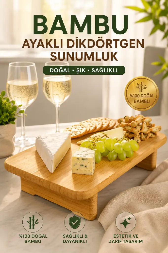 Bambu Ayaklı Sunumluk Dikdörtgen *24