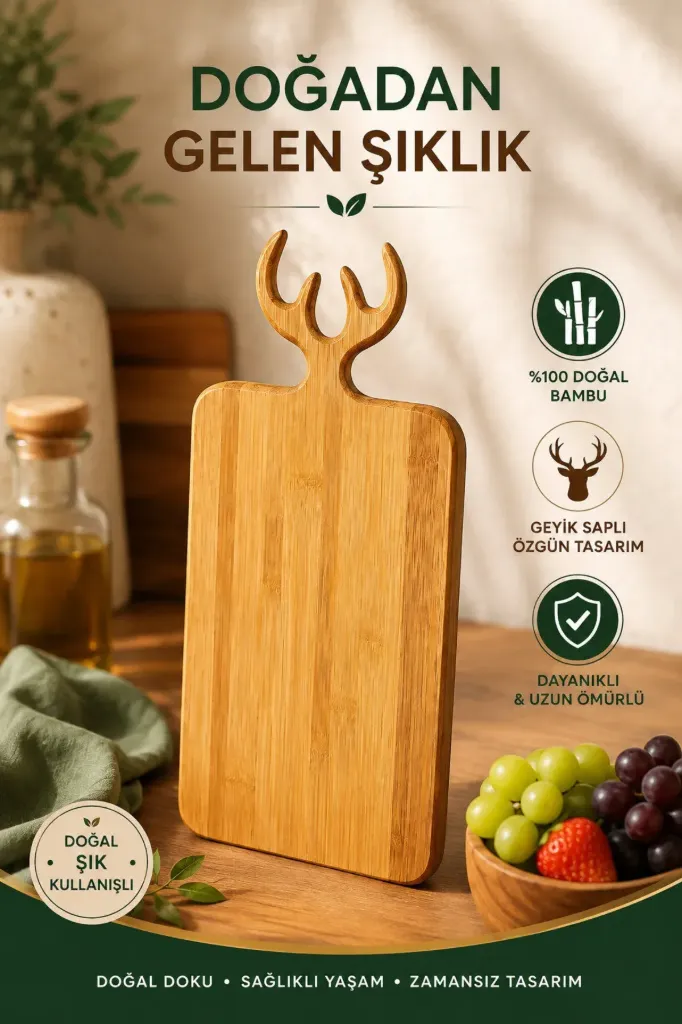 Bambu Geyik Model Kesme Tahtası Dikdörtgen *24