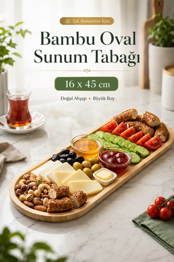 [FBS-731] Bambu Oval Tabak Sunumluk Büyük Boy