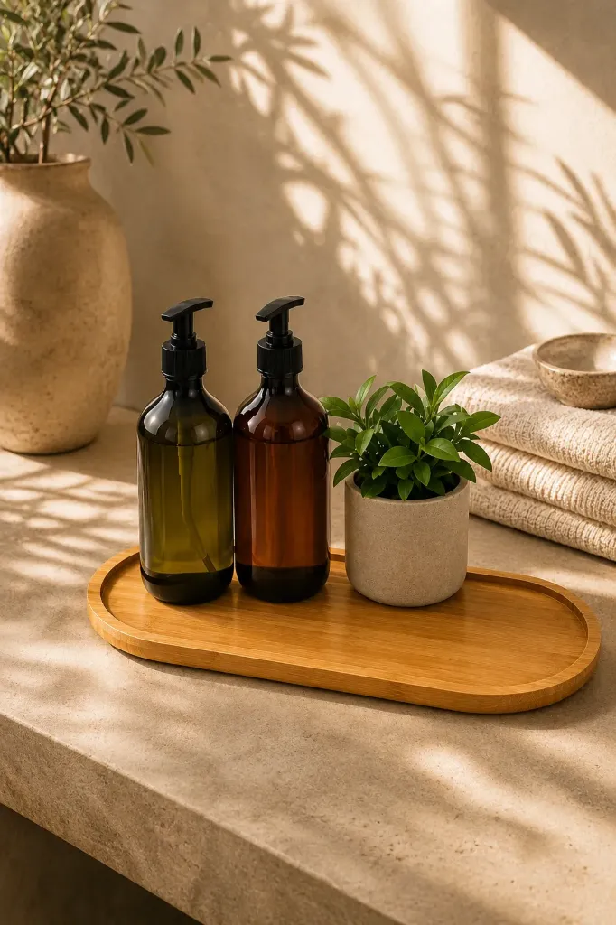 Bambu Oval Tabak Sunumluk Küçük Boy
