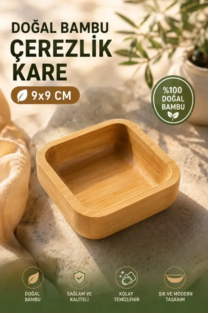 Bambu Çerezlik Kare 9x9 *96