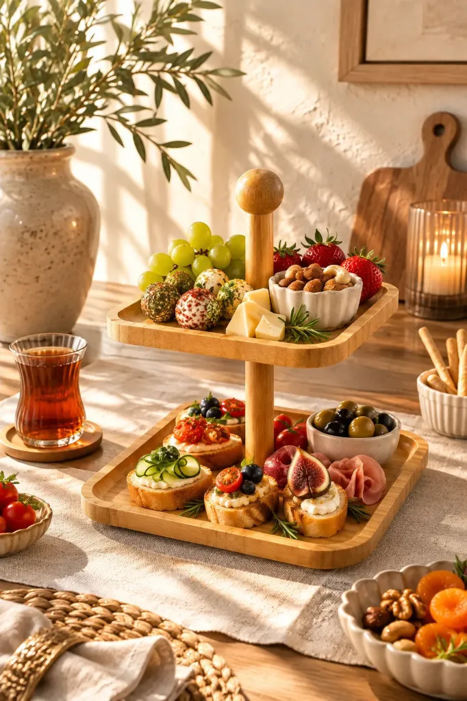 Bambu 2 Katlı Şekerlik Kare Demonte *24