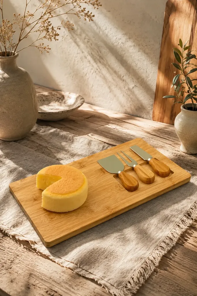 Bambu Peynir Dilimleme Tahtası Set