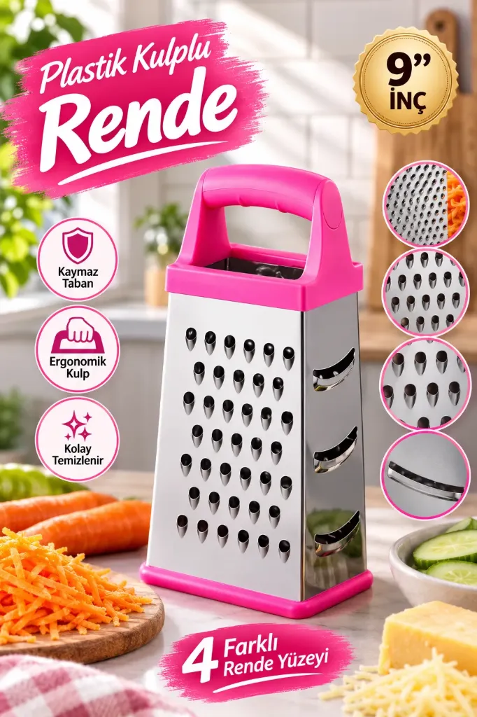 Plastik Kulplu Rende 9" İnç Silikon Ayaklı *144