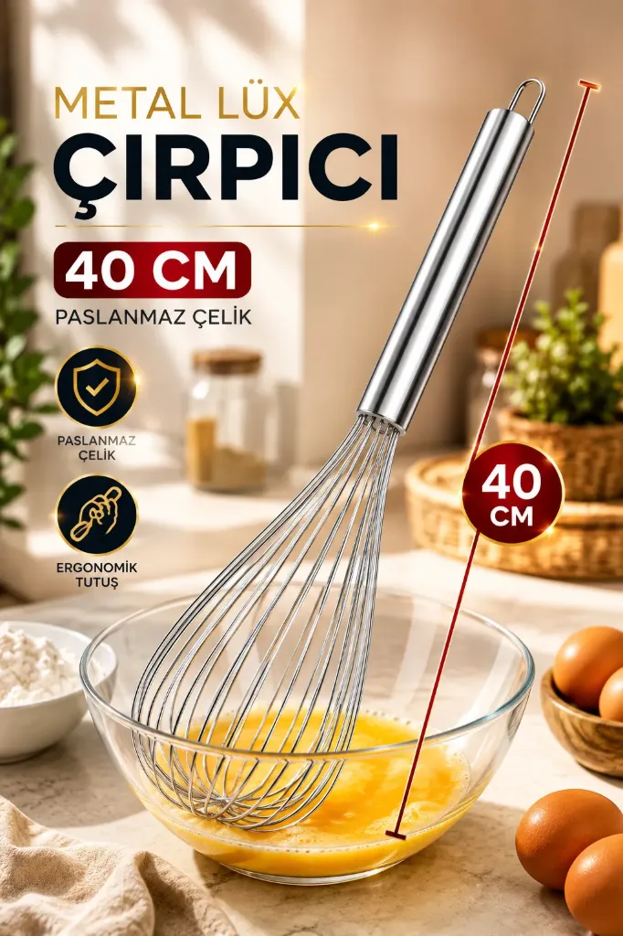 Metal Lüx Çırpıcı 40 Cm x 2 Mm *144