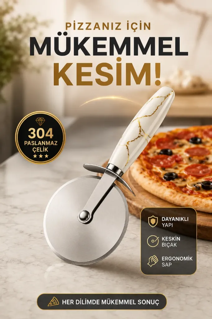 Seramik Saplı Pizza Kesme Bıçağı 9 Cm