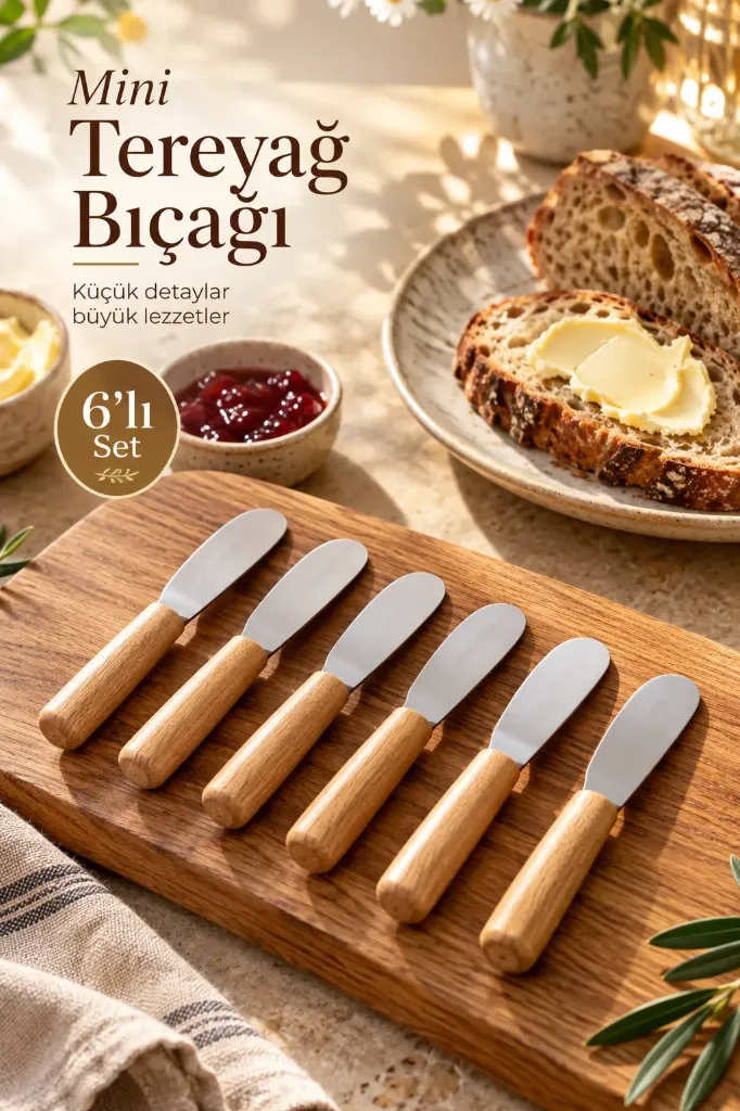 6 Lı Set Mini Yağ Sos Sürme Bıçağı