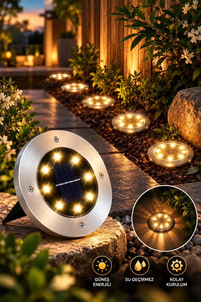 [FBS-0812] 8 Ledli Solar Güneş Enerjili Lamba Kazık