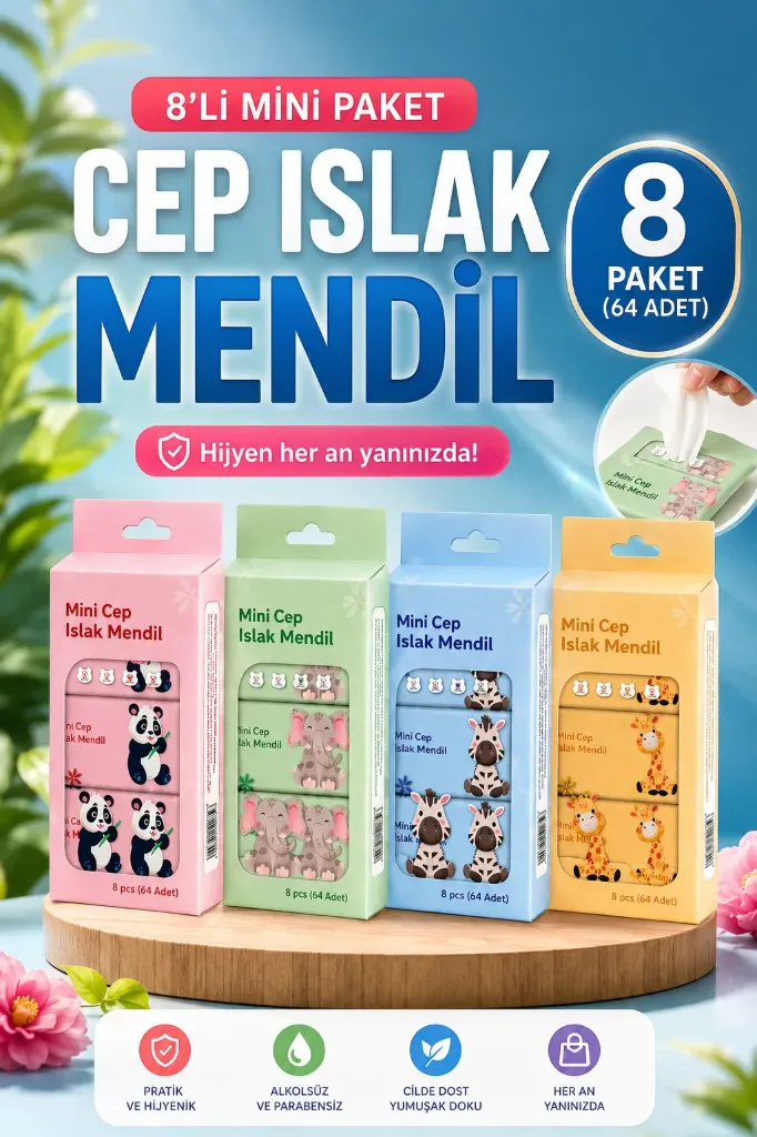 [FBS-949] 8 Li Mini Paket Cep Islak Mendil *60