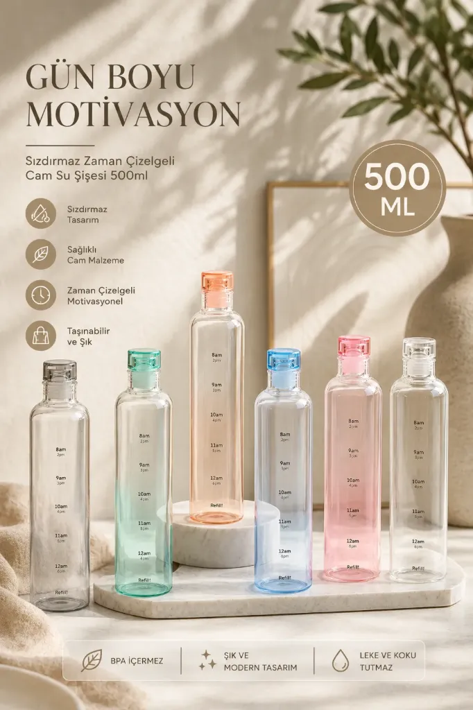 Motivasyon Cam Su Matarası 0.50 ml