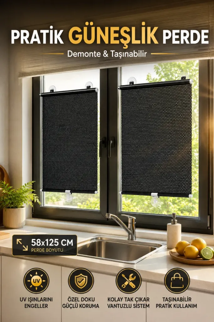 [MOR-50] Demonte Güneşlik Perde 58x125 Cm